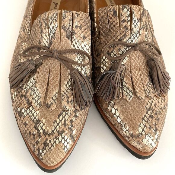 Paul Green Snakeskin Print Leather Loafers Supper Soft Preppy Academia Chic US 9 - Picture 2 of 14